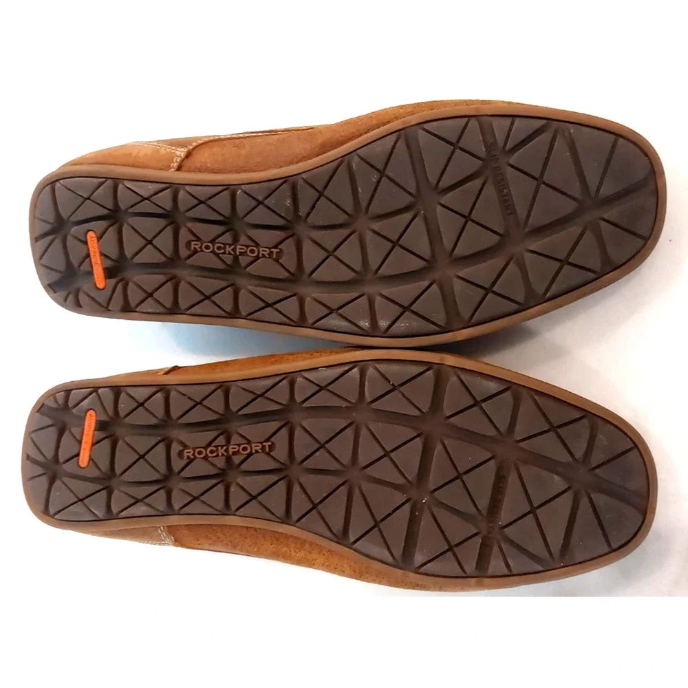 Rockport Leather‎ Loafers Shoes Tan Tumbled Leather Size 10